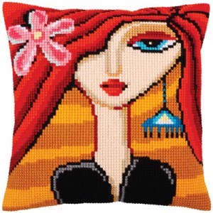 Kussen borduurpakket Girl...