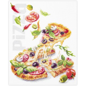 Cross stitch kit Pizza -...