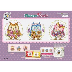 Borduurpatroon Flower Owls...