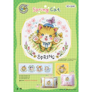 Borduurpatroon Spring Cat -...