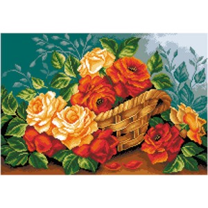 Pre-printed Aida Roses In A...
