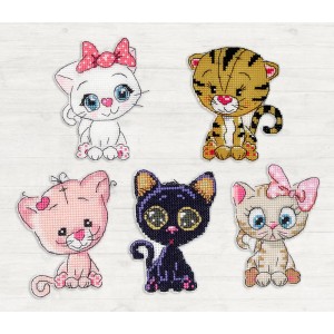 Cross stitch kit Kittens -...