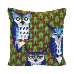 Kussen borduurpakket Owls...