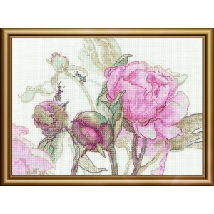 Cross stitch kit Peonies -...