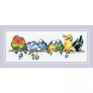 Cross stitch kit Parrots -...