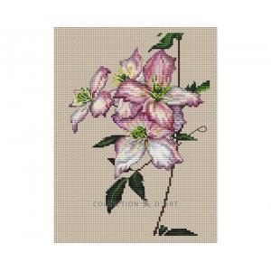 Cross stitch kit Clematis -...