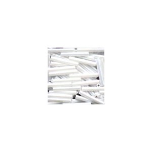 Large Bugle Beads White -...
