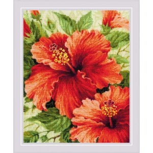 Cross stitch kit Hibiscus -...