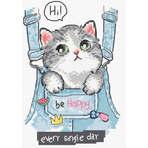 Cross stitch kit Be Happy -...