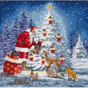 Cross stitch kit Santa -...