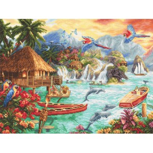 Cross stitch kit Island...