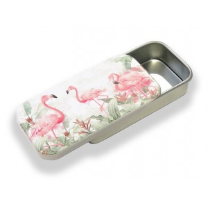 Flamingos Metallic Box -...