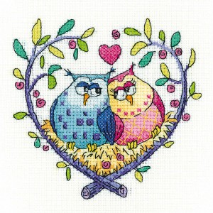 Cross stitch kit Love Owls...