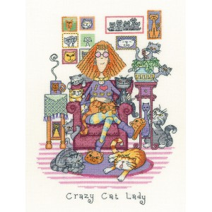 Cross stitch kit Crazy Cat...