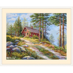 Borduurpakket Red Cabin in...