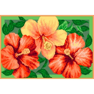 Voorbedrukt Aida Hibiscus -...