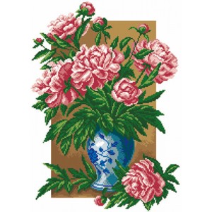 Voorbedrukt Aida Peonies -...