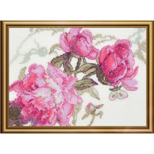 Cross stitch kit Peonies -...