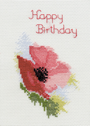 Cross stitch kit Greeting Card - Poppy  - Bothy Threads