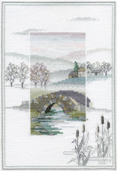 Cross stitch kit Misty Mornings - Winter Bridge - Bothy Threads