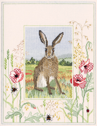 Cross stitch kit Wildlife - Hare - Derwentwater Designs