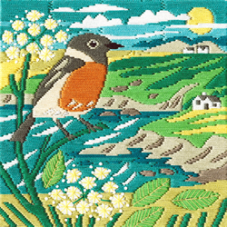 Cross stitch kit Matt Johnson - Stonechat - Bothy Threads