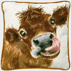 Petit Point stitch kit Hannah Dale - Moo Tapestry - Bothy Threads