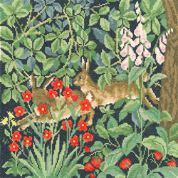 Borduurpakket Henry Dearle - Greenery Hares - Bothy Threads