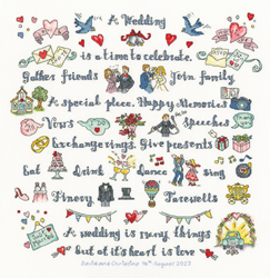 Cross stitch kit Amanda Loverseed - A Wedding Is Many Things - Bothy Threads