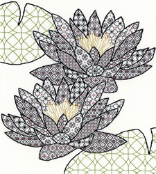 Cross stitch kit Blackwork - Water Lily - Bothy Threads