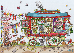 Cross stitch kit Cut Thru - Gypsy Wagon - Bothy Threads