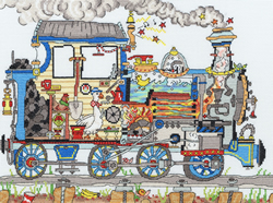 Cross stitch kit Cut Thru - Steam Train - Bothy Threads