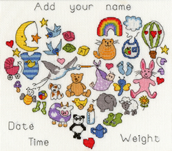 Cross stitch kit Samplers - Baby Heart - Bothy Threads