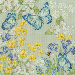Borduurpakket Karen Tye Bentley - Aquamarine Meadow - Bothy Threads