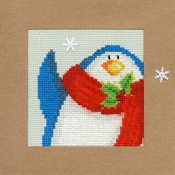 Borduurpakket Christmas Cards - Snowy Penguin - Bothy Threads