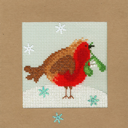Borduurpakket Christmas Cards - Snowy Robin - Bothy Threads