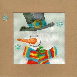 Borduurpakket Christmas Cards - Snowy Man - Bothy Threads