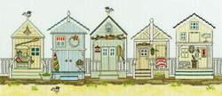 Cross stitch kit Sally Swannell - New England: Beach Huts - Bothy Threads