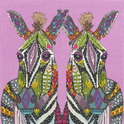 Cross stitch kit Sharon Turner - Jewelled Zebras - Bothy Threads