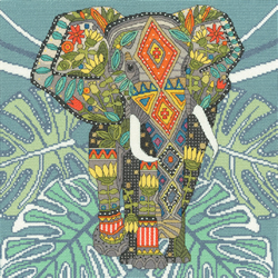 Borduurpakket Sharon Turner - Jewelled Elephant - Bothy Threads