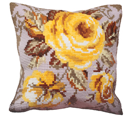 Cushion cross stitch kit Rose Antique - Collection d'Art