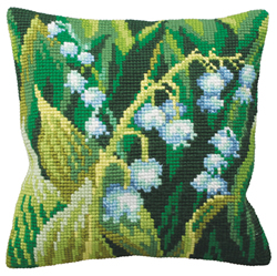 Cushion cross stitch kit Muguet Gauche - Collection d'Art