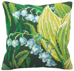 Cushion cross stitch kit Muguet Droite - Collection d'Art