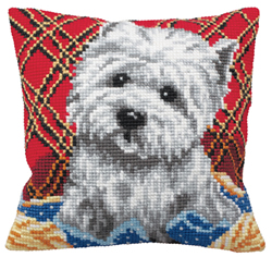 Cushion cross stitch kit Bichon - Collection d'Art