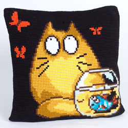 Cushion cross stitch kit Who? Me? - Collection d'Art