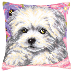 Kussen borduurpakket Little Doggy - Collection d'Art