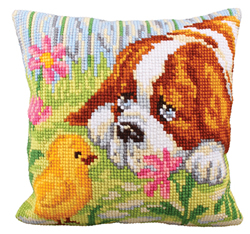 Cushion cross stitch kit Encounter - Collection d'Art