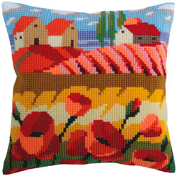 Kussen borduurpakket Poppy Field - Collection d'Art