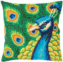 Kussen borduurpakket Proud peacock - Collection d'Art