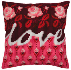 Cushion cross stitch kit Love - Collection d'Art